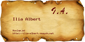 Ilia Albert névjegykártya
